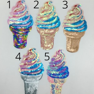 Sequin Ice Cream Patches - Ships from USA