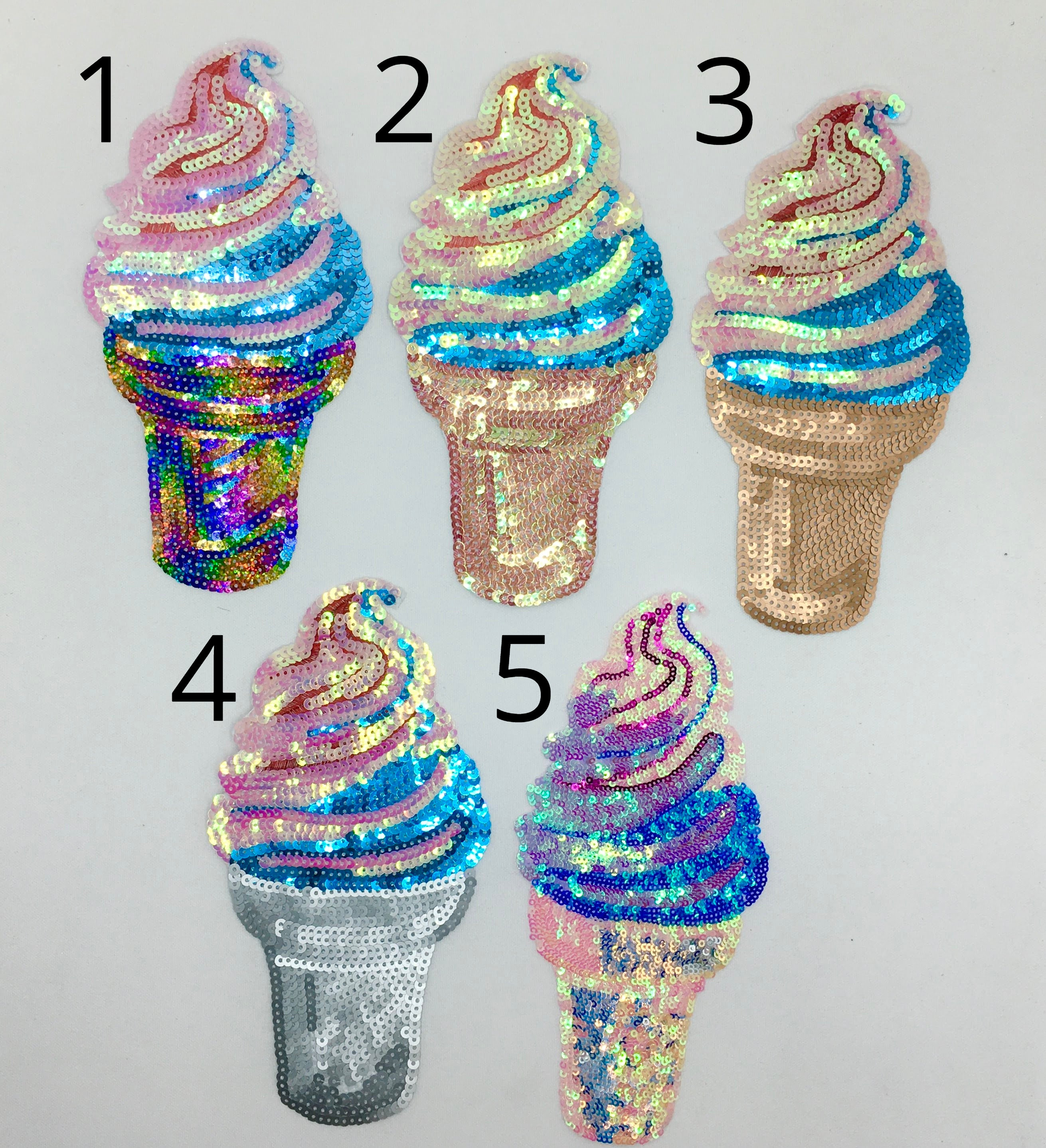 Sequin Ice Cream Patches Ships From USA UK