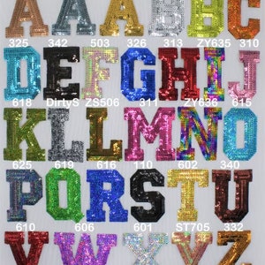 NEW COLOR 3in Sequin Iron-On Letters