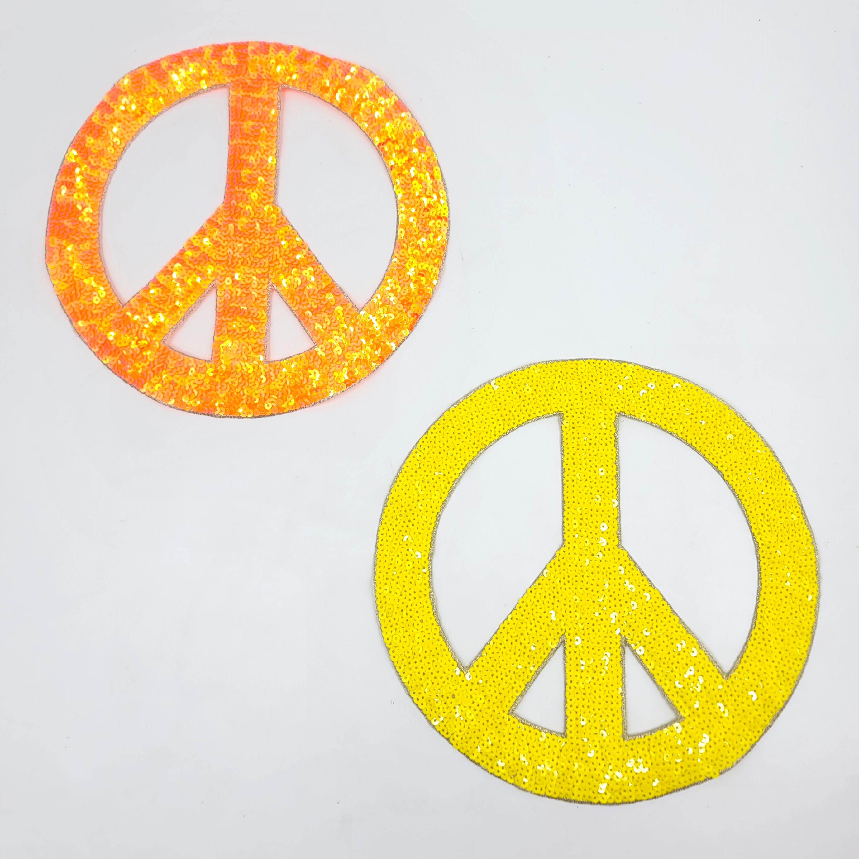 Sign Sequins Multiple Colors Large Peace Sign Sequin Patches - Ships From USA - Etsy