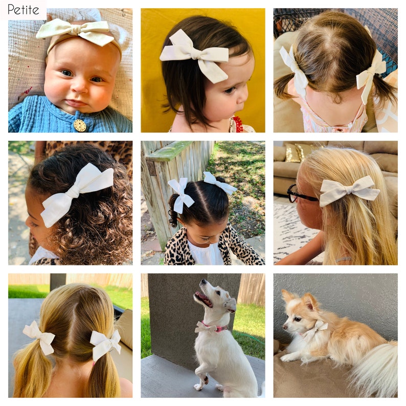 Mustard Linen Hand Tied Hair Bow