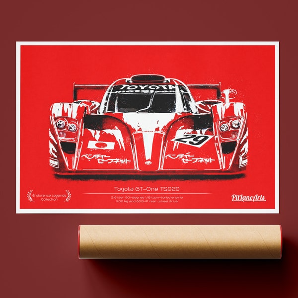 Impression d’affiche Toyota GT-One, impression d’illustration de voiture de course, cadeau de voiture, affiche de voiture de course le mans