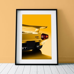 Lamborghini Countach LP5000 Print: 80s Classic Car Poster