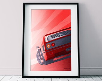 フェラーリ F40 プリント 1980年代 クラシックスーパーカー ウォール