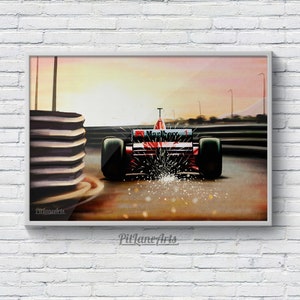 Ferrari F310 illustration Poster, Michael Schumacher race car print, motorsport art, car art, automotive artwork. Top quality matte paper