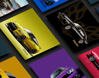 Custom Car Illustration Print - Personalized Automotive Portrait from Your Photo - Unique Hand-Drawn Gift for Car Lovers and Owners