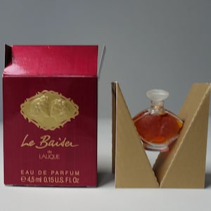 Vintage Le Baiser Lalique miniature eau de parfum Fragrance For Woman 4.5 ml / 0.15 fl oz small  French France collectable perfume