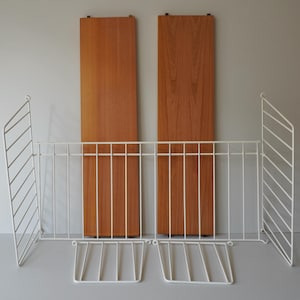 LAST SHELVE Authentic vintage Nisse Strinning String parts stringing wall shelf system veneer reading shelves beech wood 1970s Swedish