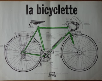 La Bicyclette Motobécane 1976 original vintage bike bicycle advertising poster authentic collectors home deco wall decoration France French