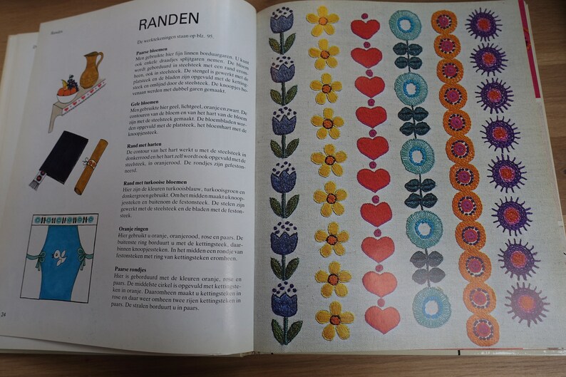 Scandinavian book Danish Lis Paludan 1973 Dutch edition applikeren en borduren 1970s embroidery DIY craft book retro flower power image 6