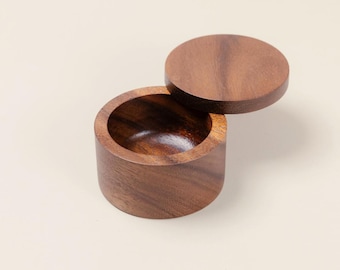 Handmade Wooden Salt Box with Swivel Lid: Tea Leaf, Sugar, Seasoning