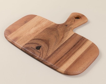Charcuterie Board with Handle | Handmade Wooden Serving Platter | Cheese Serving Plate