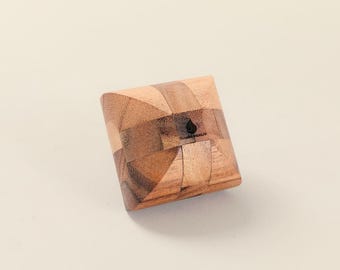 Ascher 3D Wooden Brain Teaser Puzzle: Handmade STEM Toy for Adults