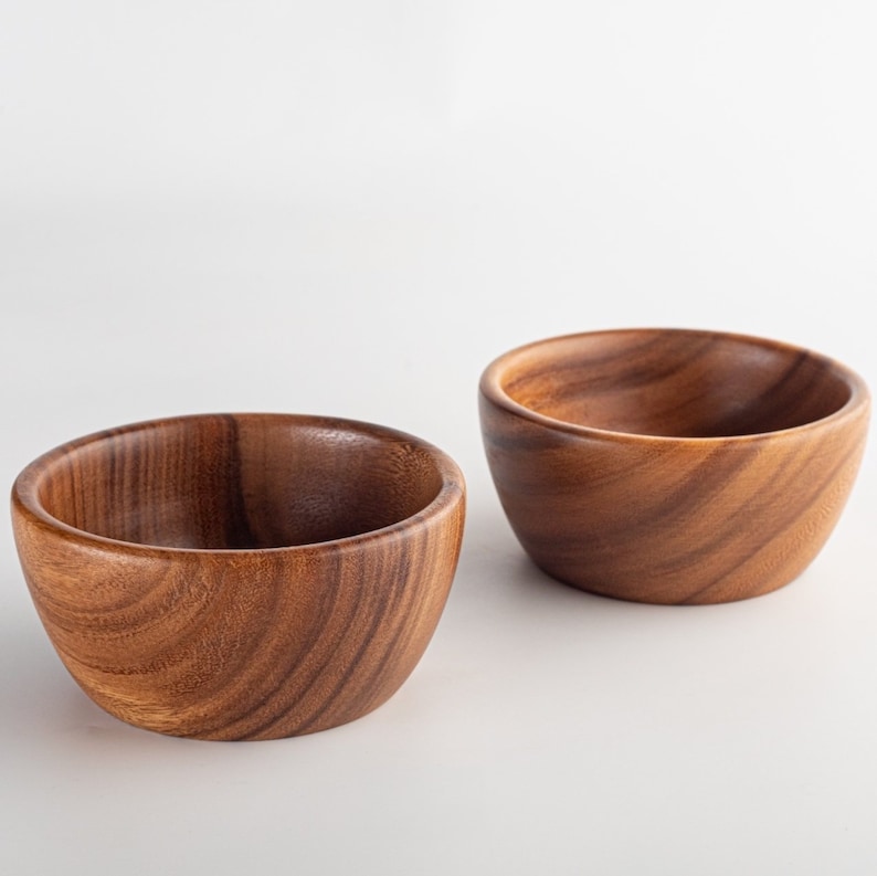 SiamMandalay Acacia Wood Salad Bowl - Thumbnail 5