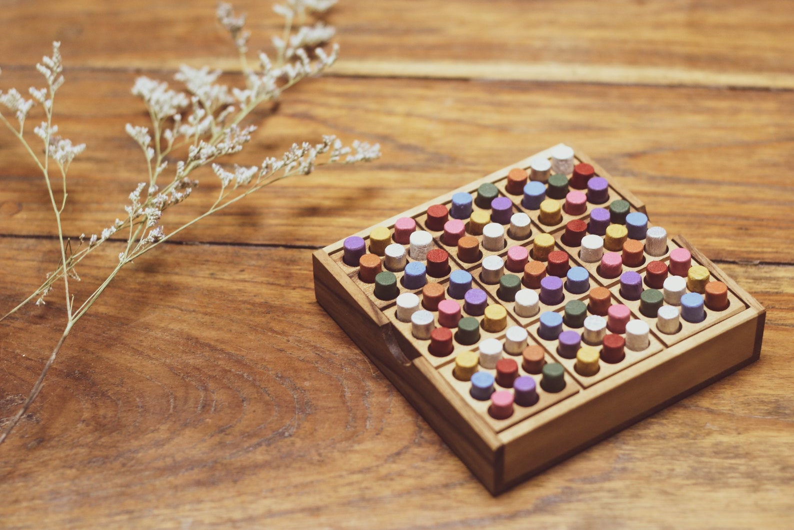 Colored Sudoku Sudoku Wooden Board Game Traditional Japanese Etsy