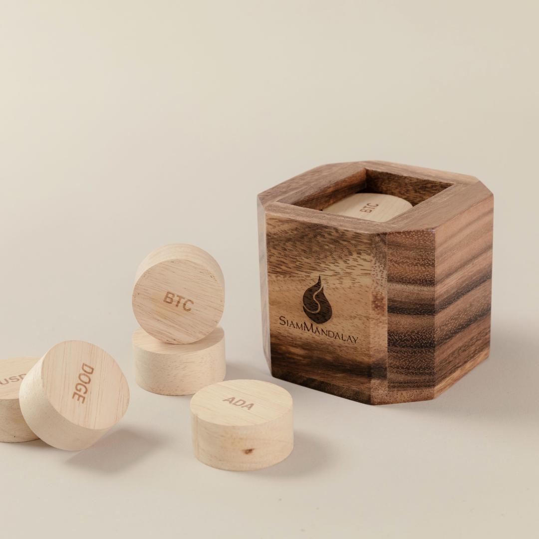 Bitcoin Wooden Stacking Puzzle: Crypto Desk Toy