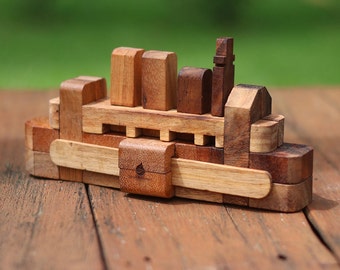 3D Wooden Ship Puzzle: Nautical Brain Teaser for Adults
