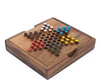 Chinese Checkers - Wooden Board Game, Strategy Wood Board Game, Family Game, Game, Wood Game, Game for Adults, Game for Kids, Table Game