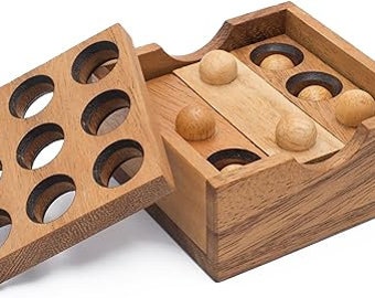 Gopher Holes: Handmade & Organic 3D Brain Teaser Wooden Puzzle for Adults from SiamMandalay with SM Gift Box(Pictured)