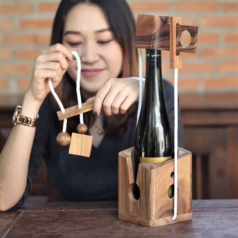 Wine Challenge Deluxe Wine Bottle Puzzle Gift Bottle Lock Etsy