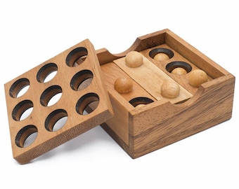 Wooden Brain Teaser Puzzle | Handcrafted Wood 3D Game | Adult Logic Puzzle | Handmade Gift