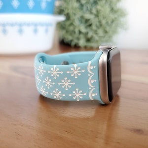 Pyrex Snowflake Garland Inspired Engraved Silicone Watch Band