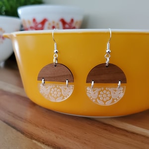 Pyrex Friendship Inspired Mixed Media Earrings