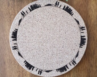 Pyrex Season's Greetings "Murder Bowl" Cork Trivet