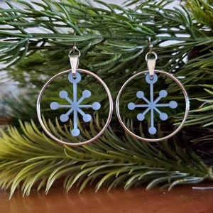 Pyrex Snowflake Blue Inspired Earrings