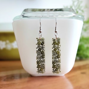 Pyrex Inspired Spring Blossom Green (aka Crazy Daisy) Earrings