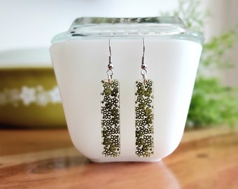 Pyrex Inspired Spring Blossom Green (aka Crazy Daisy) Earrings
