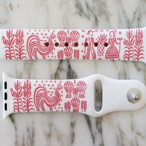 Pyrex Pink Butterprint Inspired Engraved Silicone Watch Band