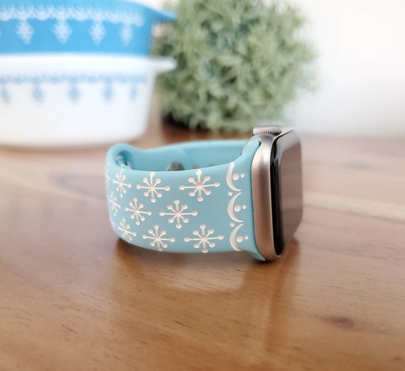 Pyrex Snowflake Garland Inspired Engraved Silicone Watch Band