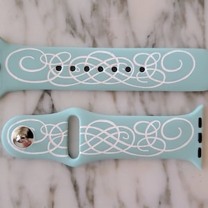 Pyrex Turquoise Scroll Design Watch Band