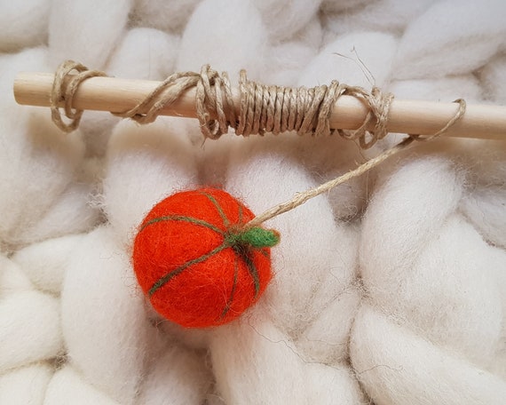 Halloween Cat Wand, Halloween Pumpkin for Kittens, Pumpkin With