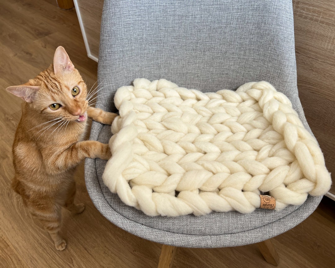 Cat Mat Bed for Windowsill Natural Wool Knitted Flat Bed for Etsy