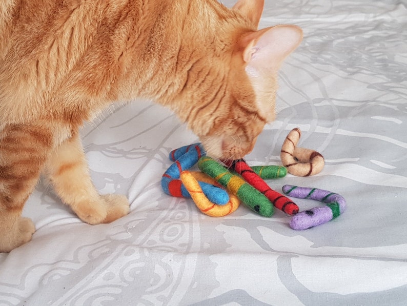 Snake Toy for Cats Gift for Pets Handmade Snakes Made With Etsy