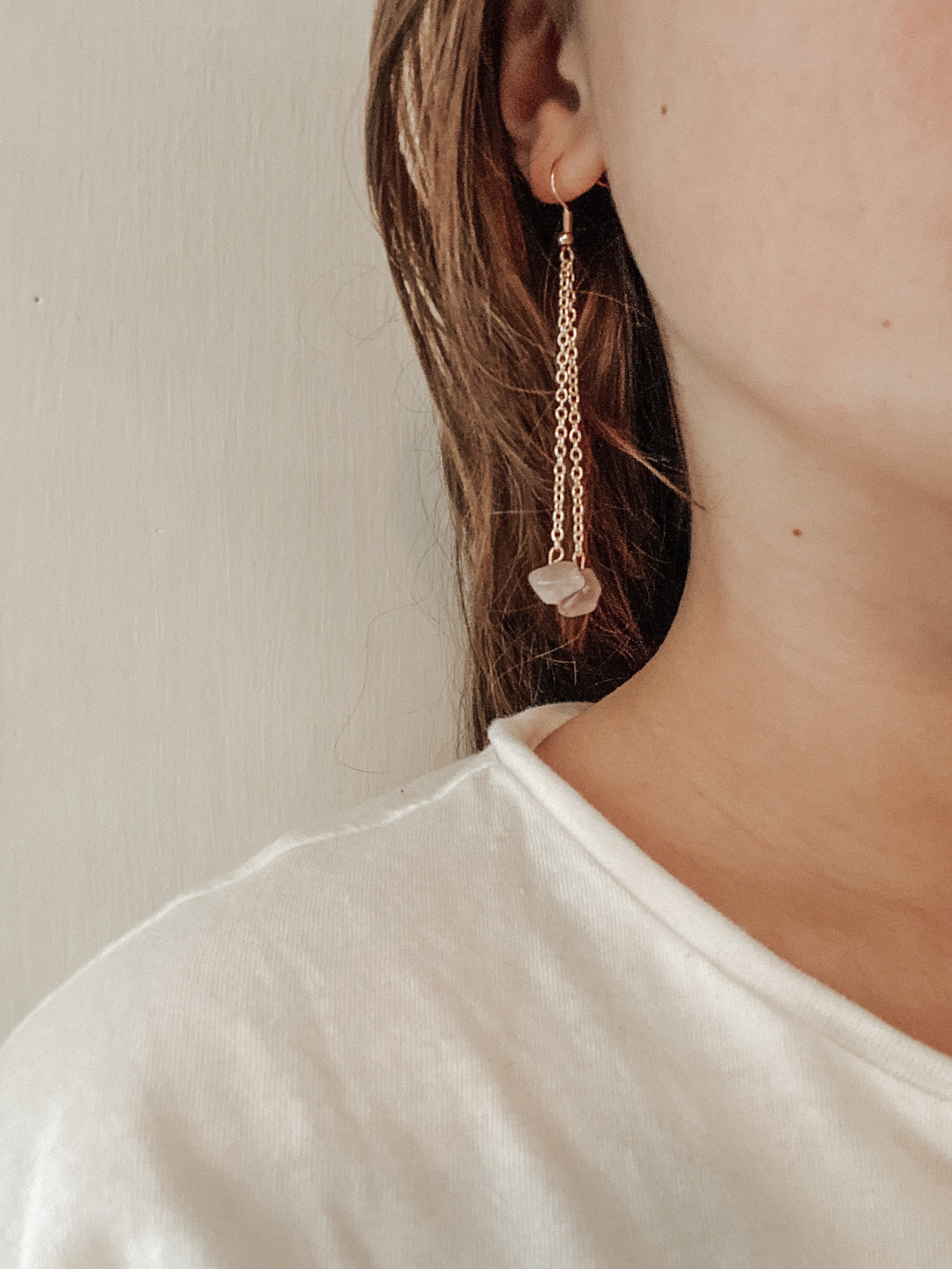 Gemstone drop earrings Etsy