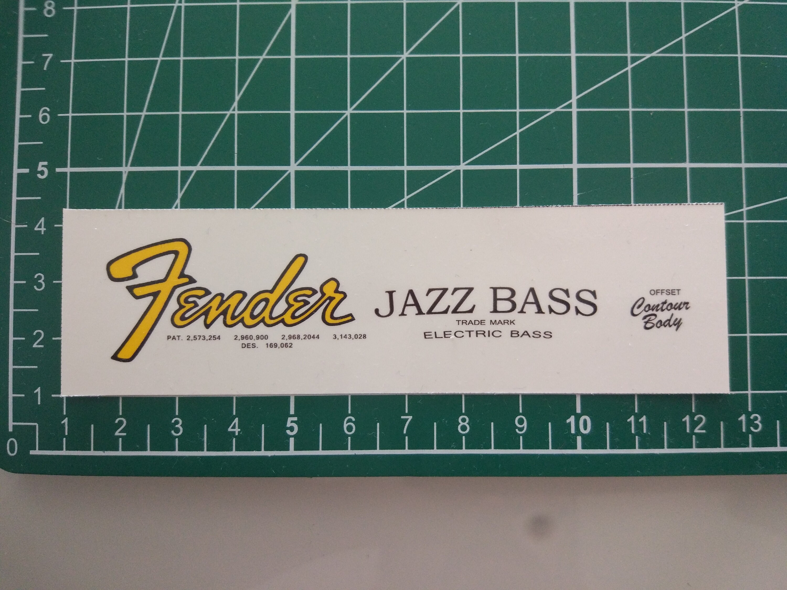 Fender Jazz Bass 196265 Waterslide Decal yellow logo Etsy