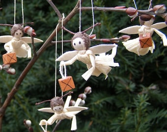 Fairycore Firefly Hanging Ornament Gift Set. Natural Corn Husk Doll Fairycore Decoration.