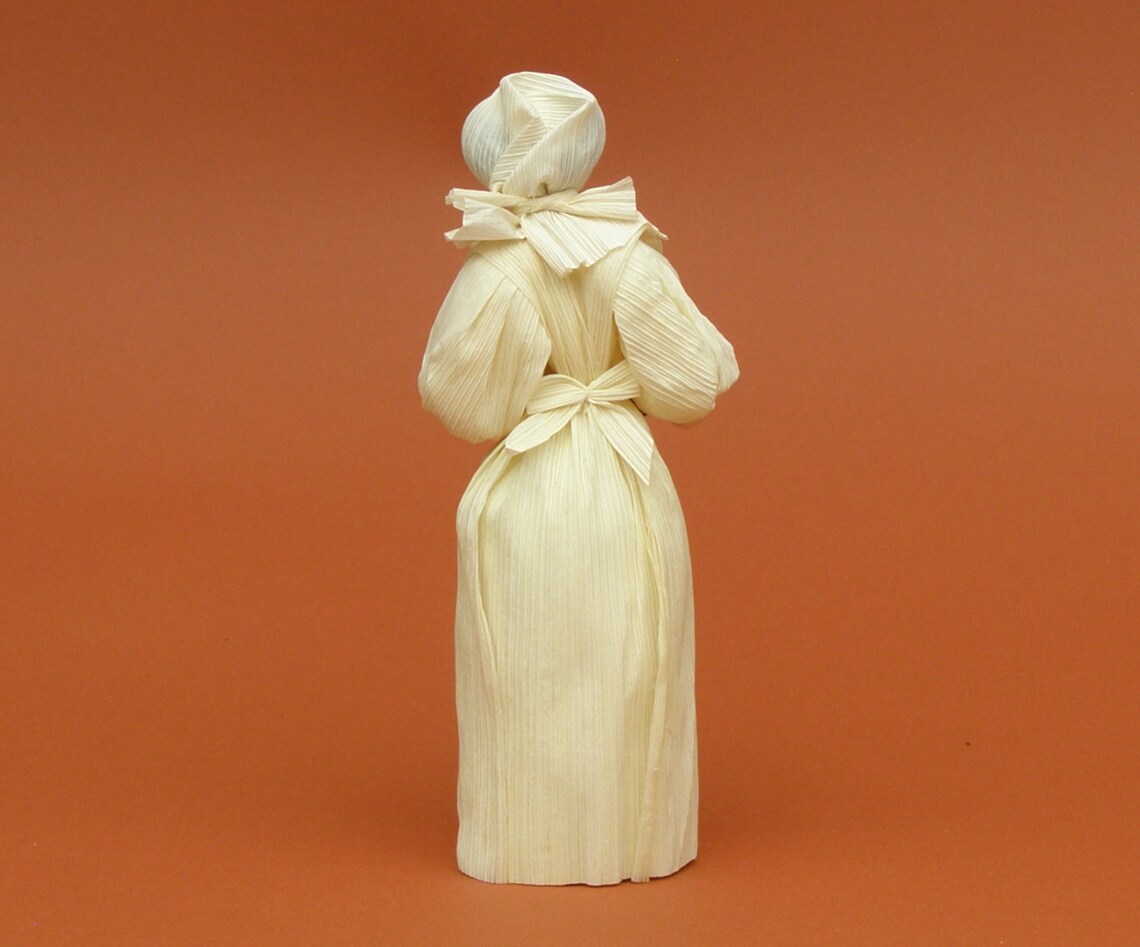 Simple Corn Husk Doll Carrying a Miniature Bowl of Apples. Etsy