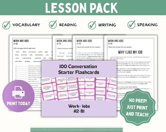 Work and Jobs START SPEAKING ESL Lesson Pack | Adult Conversation Practice