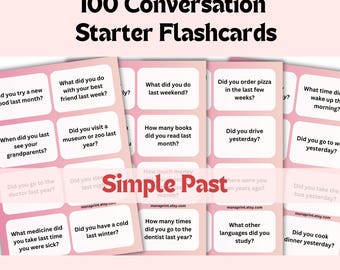 ESL Past Simple Conversation Cards: A2 English Learners (PDF Download)