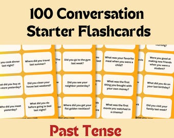 100 ESL Conversation Starter Flashcards: Beginner English Speaking Prompts (A1-A2)