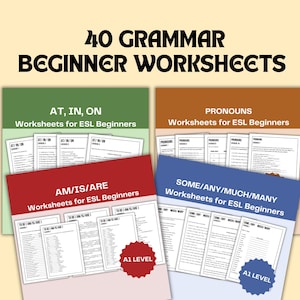 初心者向け英語文法ワークシート A1-A2 英語学習者向け