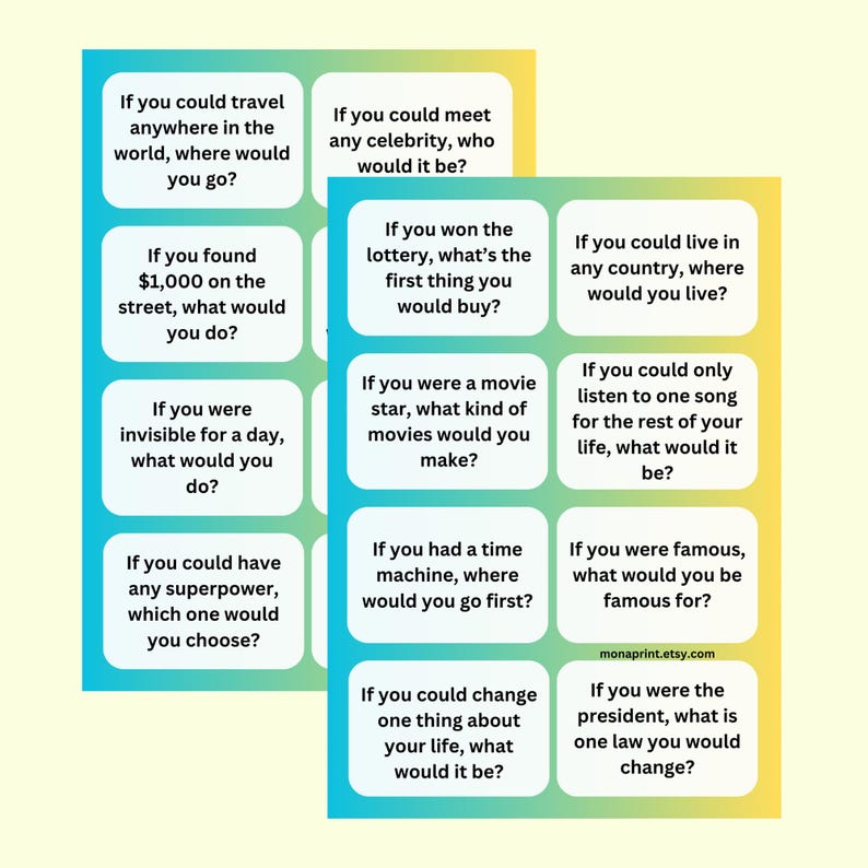 ESL Second Conditional Flashcards: 100 Conversation Starters (A2-B1) - Etsy