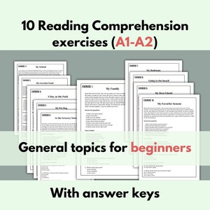A1-A2 Reading Exercises Reading Comprehension for ESL Learners
