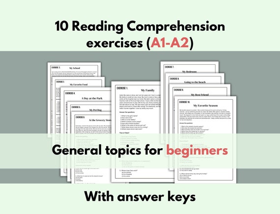 A1-A2 Reading Exercises Reading Comprehension for ESL Learners