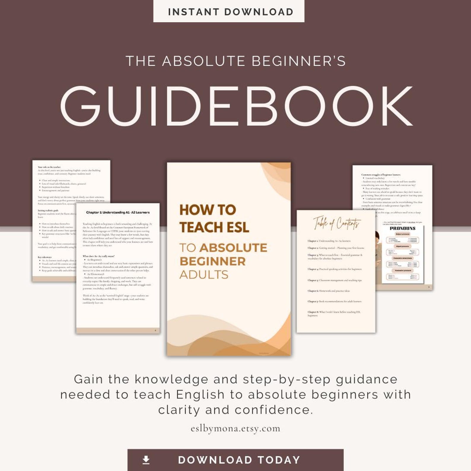 How to Teach ESL to Adult Beginners EBOOK + Free PDF Resources for New ...