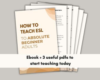 ESL-lessen aan volwassen beginners leren EBOOK + gratis pdf-bronnen voor nieuwe docenten